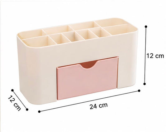 Plastic Cosmetic Organiser with Drawer – Makeup & Beauty Storage Box
